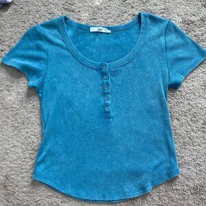 Pink Rose Women's Blue Crop-top